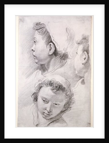 Three Studies of the Head of a Youth by Francesco Salvator Fontebasso