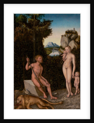 A Faun and His Family with a Slain Lion by Lucas Cranach the Elder