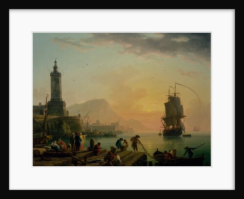 A Calm at a Mediterranean Port by Claude-Joseph Vernet