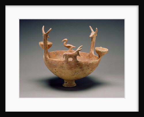 Red-Polished Ware Bowl with Modeled Figures by Anonymous
