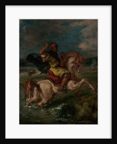 Moroccan Horseman Crossing a Ford by Eugène Delacroix