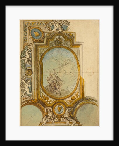 Studies for a Ceiling Decoration (recto), Studies for a Ceiling Decoration (verso) by Charles de La Fosse