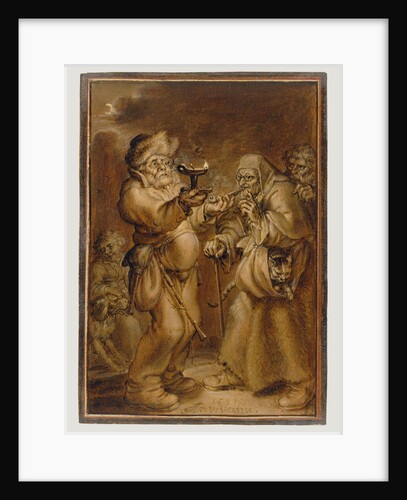 Moralizing Scene with an Old Woman and a Man by Adriaen van de Venne
