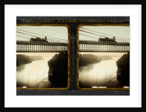 Niagara Falls, Summer View, Suspension Bridge, and Falls in the Distance by Langenheim Brothers [Frederick and William Langenheim]
