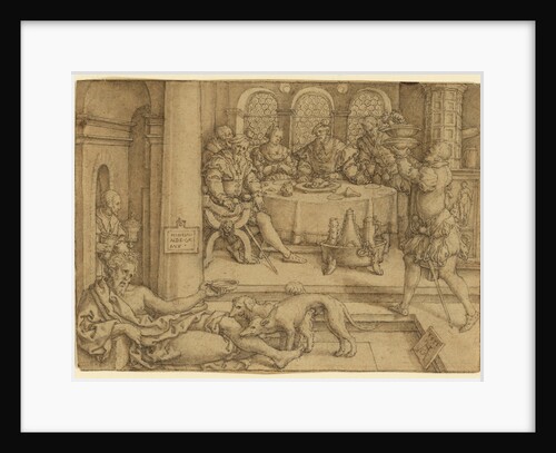 Lazarus Begging for Crumbs from Dives's Table by Heinrich Aldegrever