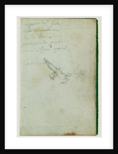 Figure study and inscriptions by Théodore Géricault