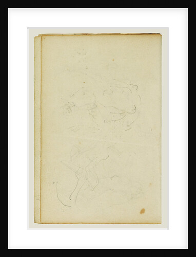 Sketches of head and hind legs of a lion by Théodore Géricault