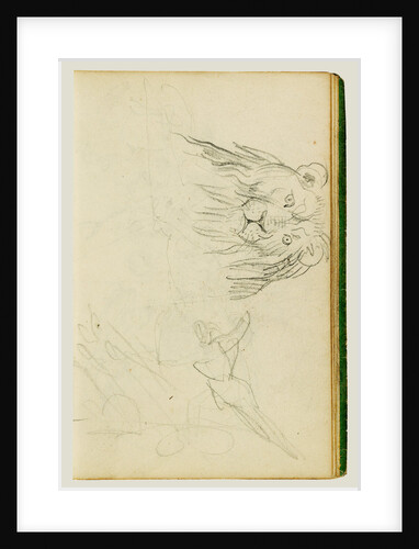 Head on view of seated lion by Théodore Géricault