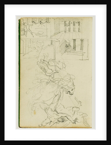 Two compositional studies of a lion hunt by Théodore Géricault