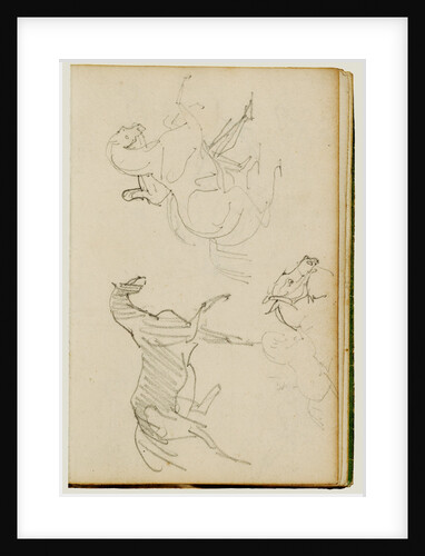 Three horse studies by Théodore Géricault