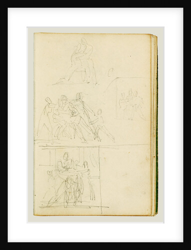 Four compositional studies for a group of figures by Théodore Géricault