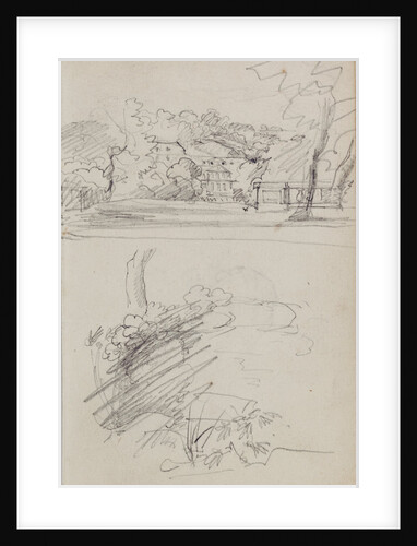 View of a Country House and Studies of Bushes and Foliage by Théodore Géricault