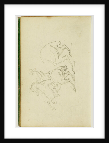 Man on a rearing horse, study of hind legs of horse by Théodore Géricault