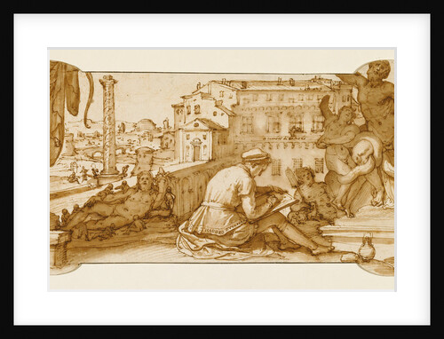 Taddeo in the Belvedere Court in the Vatican Drawing the Laocoön by Federico Zuccaro