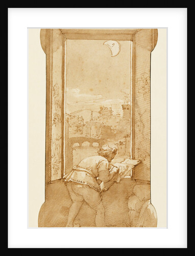 Taddeo Drawing by Moonlight in Calabrese's House by Federico Zuccaro
