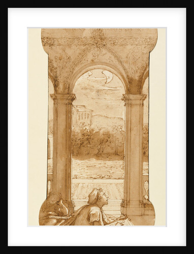 Taddeo Copying Raphael's Frescoes in the Loggia of the Villa Farnesina, Where He is Also Represented Asleep by Federico Zuccaro