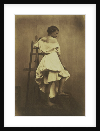 Model in White Dress with Easel by Franck Chavassaigne