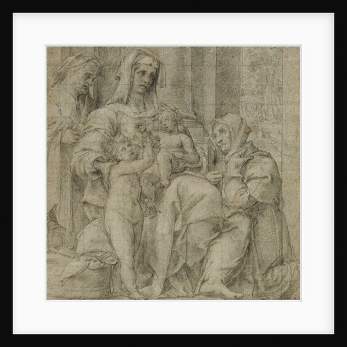 Holy Family with Saint John the Baptist Adored by an Unidentified Figure by Bartolomeo Cesi