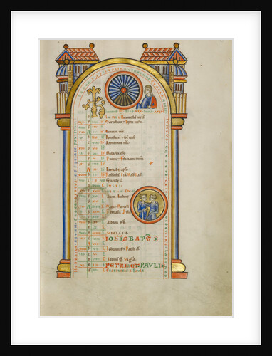 June Calendar Page with Junius Brutus (?) and Zodiacal Sign of Gemini by Anonymous