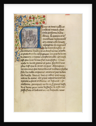 Initial A: Arrival of Ships in Constantinople by Master of the Brussels Romuléon
