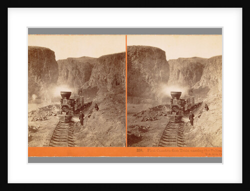First Construction Train passing the Palisades, Ten Mile Cañon by Alfred A. Hart