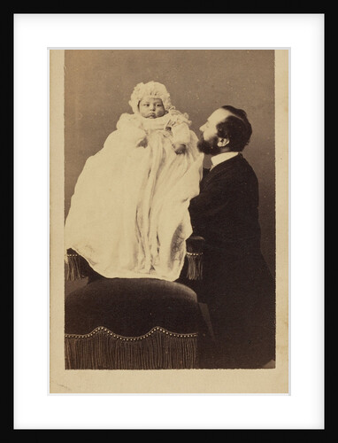 Baby in a bonnet and a long gown by Désiré Durand