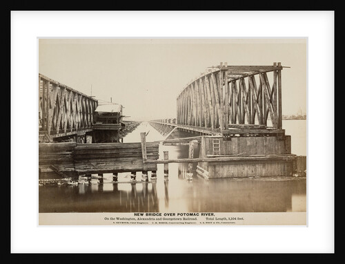 New Bridge over Potomac River. On the Washington, Alexandria and Georgetown Railroad. Total length 5,104 feet. by A.J. Russell