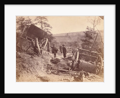Scene of Battle, Fredericksburg, Virginia Caissons destroyed by Federal shells by A.J. Russell