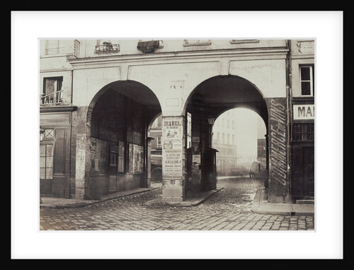 Les Deux-Portes. Vue prise de la rue des Innocents vers la rue de la Ferronnerie. by Charles Marville
