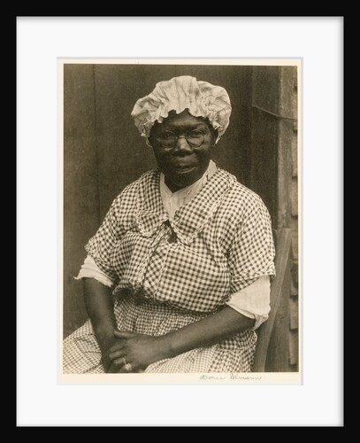 Black Woman in Cap and Gingham Dress by Doris Ulmann