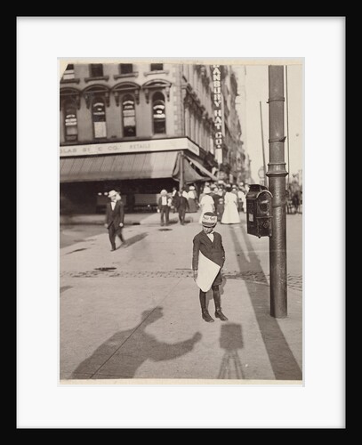 Self-Portrait with Newsboy by Lewis W. Hine