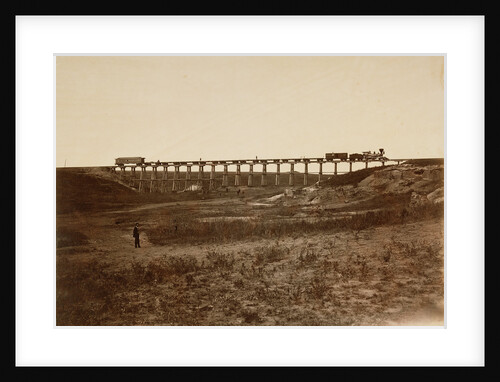 Trestle Bridge Near Fort Harker, Kansas by Alexander Gardner