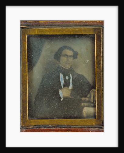 Portrait of a man posed with books by Anonymous