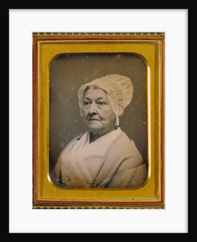 Portrait of an elderly woman in an Amish-like bonnet by Anonymous