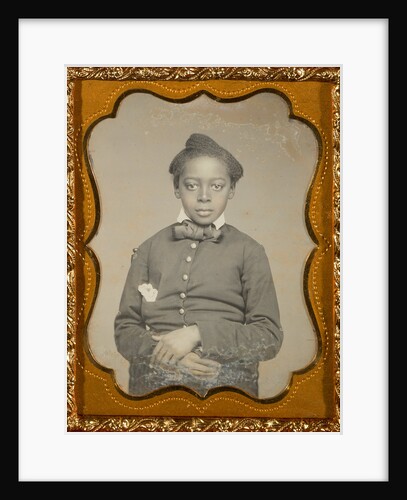 Portrait of a Seated Black Child with Hands Crossed by Anonymous