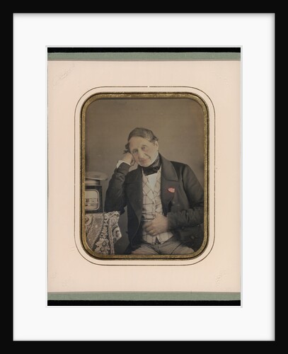 Self-portrait with a daguerreotype of Geneva by Jean-Gabriel Eynard