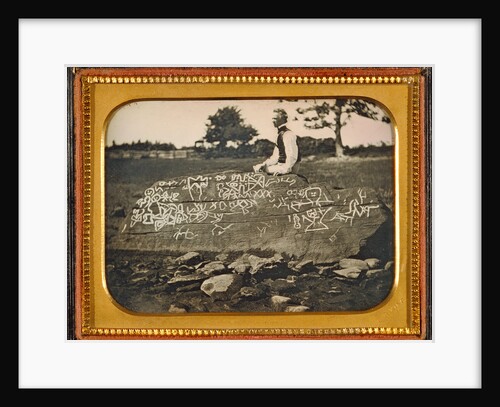 Seth Eastman at Dighton Rock by Horatio B. King