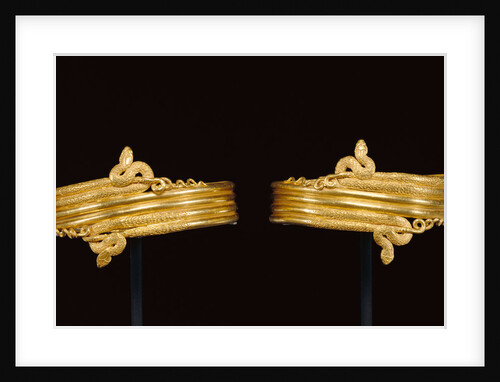 Pair of wrist bracelets in the form of coiled snakes by Anonymous