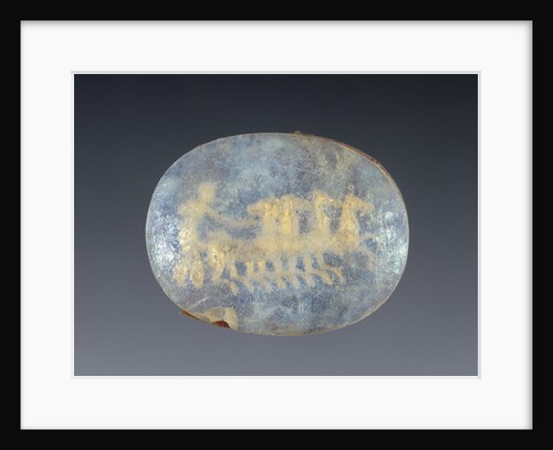 Glass gem with gold foil ornament by Anonymous