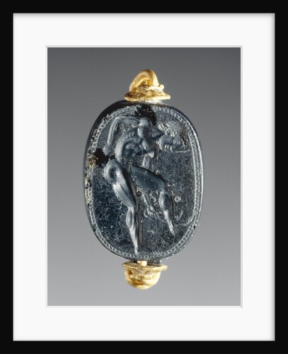 Engraved Scaraboid inset into a Ring by Epimenes