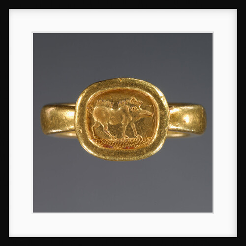 Ring with engraved bezel by Anonymous