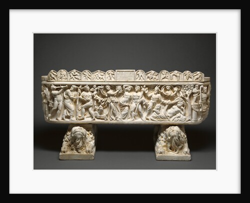 Sarcophagus and Lid, Crouching Lion Supports by Anonymous