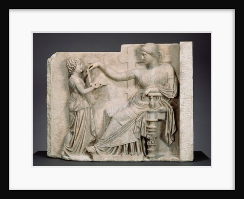 Grave Naiskos of an Enthroned Woman with an Attendant by Anonymous