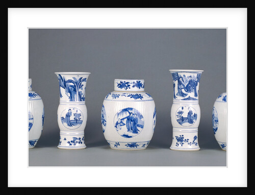 Garniture of Three Lidded Vases and Two Open Vases by Anonymous