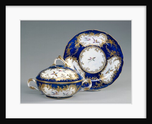 Lidded Bowl and Dish (Écuelle ronde et plateau rond) by Vincennes Porcelain Manufactory