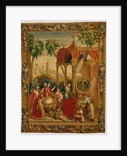 Tapestry: Les Astronomes, from L'Histoire de l'empereur de la Chine Series by Beauvais Manufactory