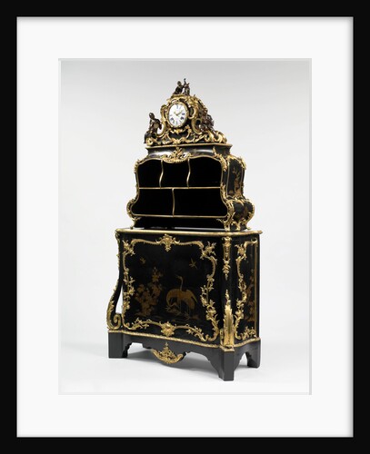 Cartonnier with Bout de Bureau and Clock by Bernard II van Risenburgh