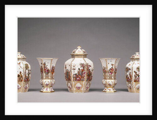 Assembled Set of Five Vases by Johann Gregor Höroldt