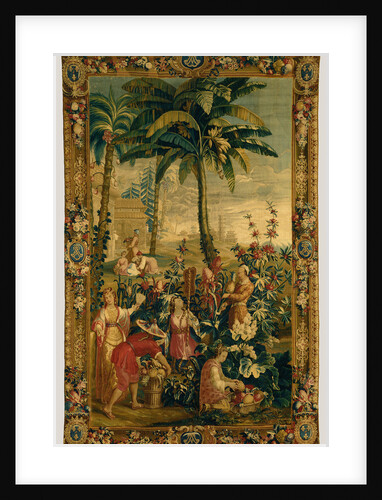 Tapestry: La Récolte des ananas, from L'Histoire de l'empereur de la Chine Series by Anonymous
