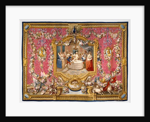 Tapestry: Le Repas de Sancho dans l'Ile de Barataria, from L'Histoire de don Quichotte Series by Woven at the Gobelins Manufactory